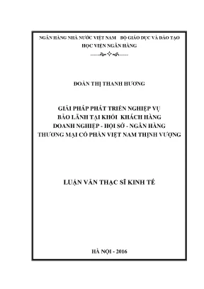 Giải Pháp Phát Triển Nghiệp Vụ Bảo Lãnh Tại VPBank