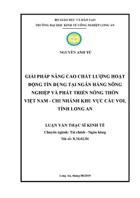 Giải Pháp Nâng Cao Chất Lượng Tín Dụng Tại Ngân Hàng