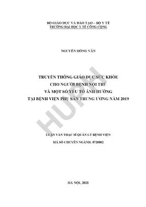Truyền Thông Giáo Dục Sức Khỏe Tại Bệnh Viện Phụ Sản