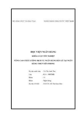 Nâng Cao Chất Lượng Dịch Vụ Ngân Hàng Bán Lẻ Tại TPBank