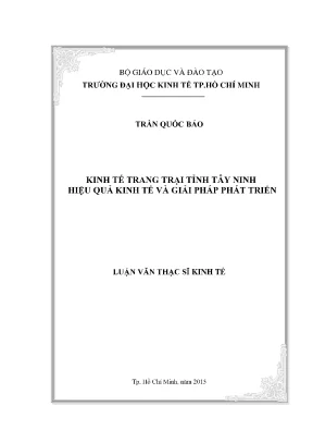 Hiệu Quả Kinh Tế và Giải Pháp Phát Triển Kinh Tế Trang