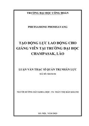 Tạo Động Lực Lao Động Cho Giảng Viên Tại Trường Đại Học