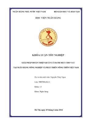 Giải Pháp Tối Ưu Quản Lý Danh Mục Cho Vay Tại Agribank