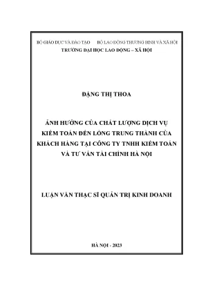 Ảnh Hưởng Chất Lượng Dịch Vụ Kiểm Toán Đến Lòng Trung