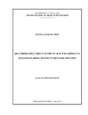 Vai Trò Tư Bản Tài Chính Của Ngân Hàng Đông Dương Ở Việt