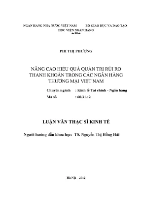Nâng Cao Hiệu Quả Quản Trị Rủi Ro Thanh Khoản Tại Ngân