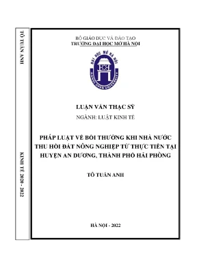 Nghiên Cứu Pháp Luật Về Bồi Thường Khi Nhà Nước Thu Hồi