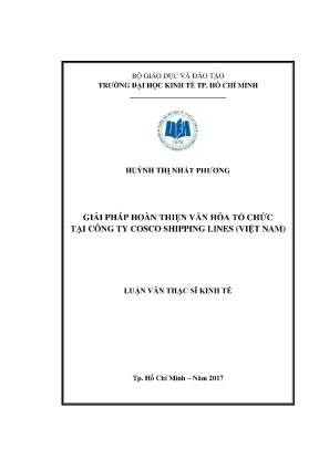 Giải Pháp Hoàn Thiện Văn Hóa Tổ Chức Tại Công Ty COSCO