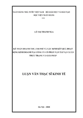 Kế Toán Doanh Thu và Chi Phí tại Công Ty Cổ Phần Vận Tải