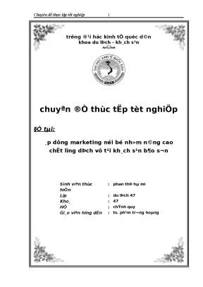 Nâng cao chất lượng dịch vụ khách sạn Bảo Sơn qua