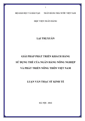 Giải Pháp Phát Triển Khách Hàng Sử Dụng Thẻ Tại Agribank