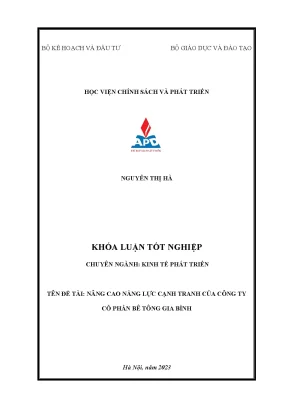 Nâng Cao Năng Lực Cạnh Tranh Của Công Ty Cổ Phần Bê Tông