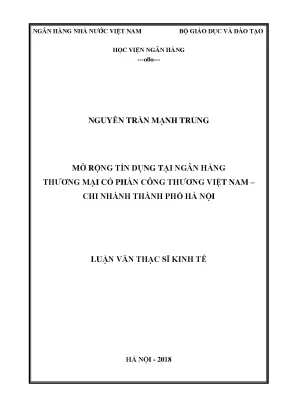 Mở Rộng Tín Dụng Tại Ngân Hàng Thương Mại Cổ Phần Công