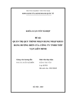 Quản Trị Quy Trình Nhận Hàng Nhập Khẩu Bằng Đường Biển