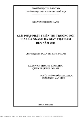 Giải Pháp Phát Triển Thị Trường Nội Địa Ngành Da Giầy