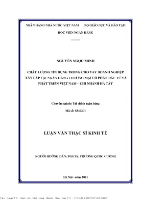 Nâng Cao Chất Lượng Tín Dụng Trong Cho Vay Doanh Nghiệp