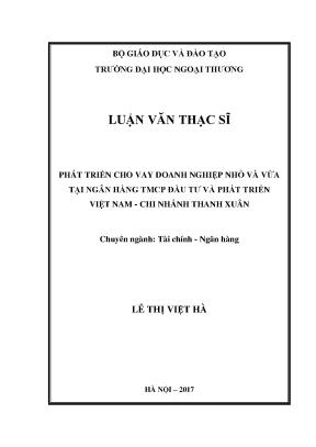 Phát Triển Cho Vay Doanh Nghiệp Nhỏ và Vừa Tại Ngân Hàng