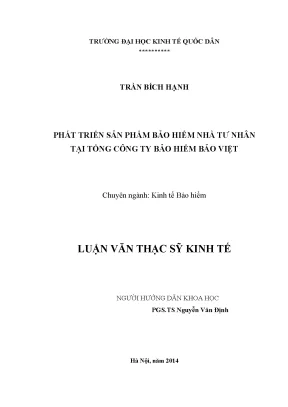 Phát Triển Sản Phẩm Bảo Hiểm Nhà Tư Nhân Tại Bảo Việt