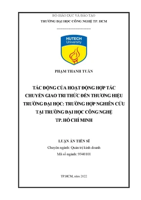 Tác Động Của Hợp Tác Chuyển Giao Tri Thức Đến Thương