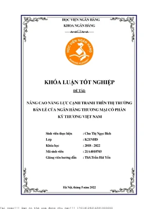 Nâng Cao Năng Lực Cạnh Tranh Ngân Hàng Thương Mại Cổ