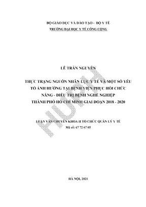 Thực Trạng Nguồn Nhân Lực Y Tế Tại Bệnh Viện Phục Hồi 
