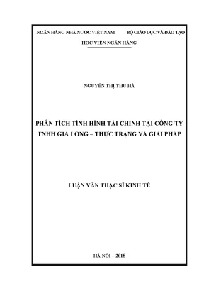 Phân Tích Tình Hình Tài Chính Công Ty TNHH Gia Long: