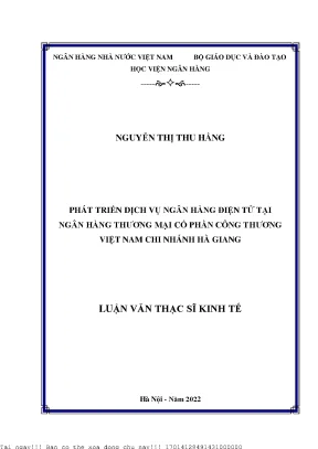 Phát Triển Dịch Vụ Ngân Hàng Điện Tử Tại Ngân Hàng