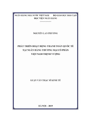 Phát Triển Hoạt Động Thanh Toán Quốc Tế Tại Ngân Hàng