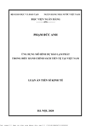 Mô Hình Dự Báo Lạm Phát Trong Chính Sách Tiền Tệ Tại