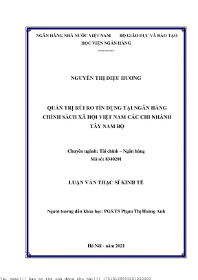 Quản Trị Rủi Ro Tín Dụng Tại Ngân Hàng Chính Sách Xã Hội