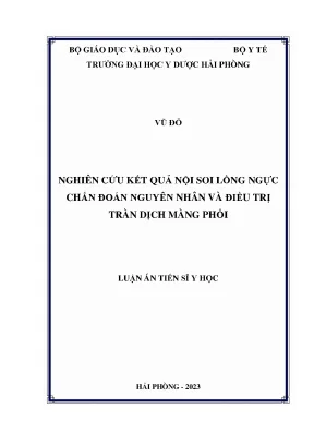 Nội soi lồng ngực: Chẩn đoán và điều trị tràn dịch màng