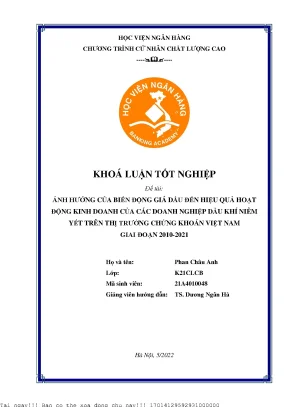 Ảnh Hưởng Của Biến Động Giá Dầu Đến Doanh Nghiệp Dầu Khí