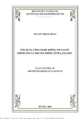 Ứng Dụng Công Nghệ Thông Tin Tại Sở Thông Tin Và Truyền