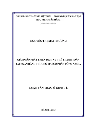 Giải Pháp Phát Triển Dịch Vụ Thẻ Thanh Toán Tại Ngân