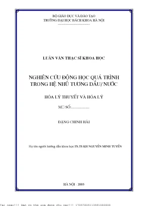 Nghiên cứu về nhũ tương trong hóa lý