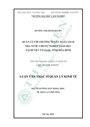 Quản Lý Chi Ngân Sách Nhà Nước Cho Giáo Dục Tại Huyện