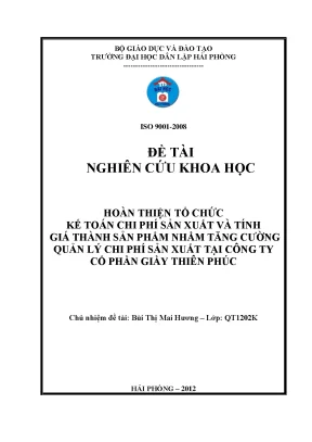 Nâng cao quản lý chi phí sản xuất tại Công ty Cổ phần