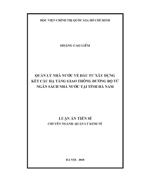 Quản Lý Nhà Nước Về Đầu Tư Xây Dựng Giao Thông Đường Bộ