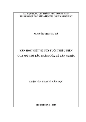 Nghiên Cứu Văn Học Viết Về Lứa Tuổi Thiếu Niên Qua Tác 