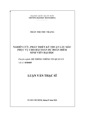 Kỹ Thuật Lấy Mẫu Dự Đoán Điểm Sinh Viên Đại Học