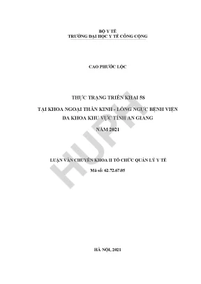Triển Khai 5S Tại Khoa Ngoại Thần Kinh - Lồng Ngực Bệnh 