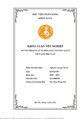Pháp Luật Hòa Giải Thương Mại Tại Việt Nam: Thực Trạng
