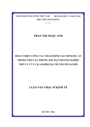 Hoàn thiện công tác thẩm định tài chính dự án cho vay