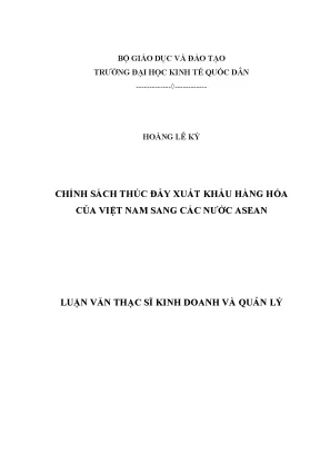 Chính Sách Thúc Đẩy Xuất Khẩu Hàng Hóa Của Việt Nam Sang