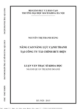 Nâng Cao Năng Lực Cạnh Tranh Tại Công Ty Tài Chính Bưu Điện