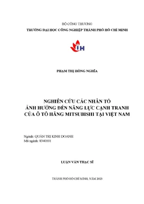 Nghiên Cứu Năng Lực Cạnh Tranh Của Ô Tô Mitsubishi Tại