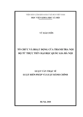 Tổ Chức và Hoạt Động Thanh Tra Nội Bộ tại Đại Học Quốc