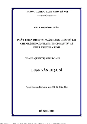 Phát Triển Dịch Vụ Ngân Hàng Điện Tử Tại BIDV Hà Tĩnh