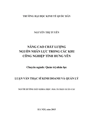 Nâng Cao Chất Lượng Nguồn Nhân Lực Tại Các Khu Công