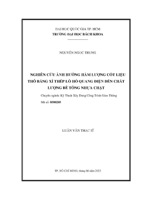 Nghiên Cứu Ảnh Hưởng Của Xỉ Thép Lò Hồ Quang Điện Đến